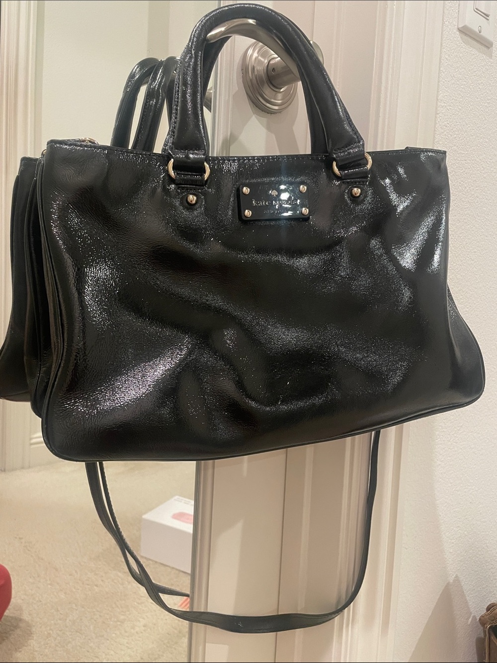 kate spade Black Patent Leather Shoulder Tote